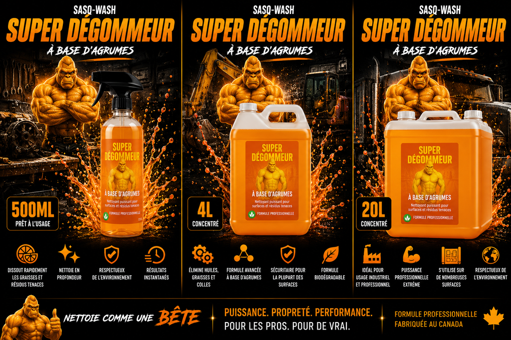 SASQ-WASH Super Degreaser – Citrus-Based Adhesive Remover